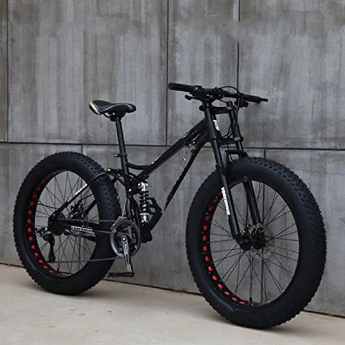 Bicicletas de montaña : YXGLL 26 * 4 Bicicleta de neumáticos Grandes / Marco Softail de Acero Cuesta Abajo Bicicleta de Playa de Moda Bicicleta de Nieve (Black 30 Speed)
