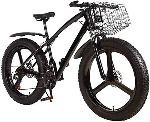 Bicicletas de montaña : ZJZ Bicicleta de montaña Fat Tire para Hombre, 3 radios, 26 Pulgadas, Doble Freno de Disco, Bicicleta para Adolescentes Adultos