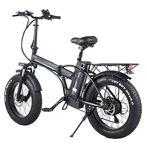Bicicletas eléctrica : 0℃ Outdoor Bicicleta Electrica Fat Bike Plegable 48V, Bicicleta Electrica de 20 Pulgadas, Shimano de 7 Velocidades hasta 25KM / H para Montaña, Playa, Ciudad, Campo de Nieve, 350W15A
