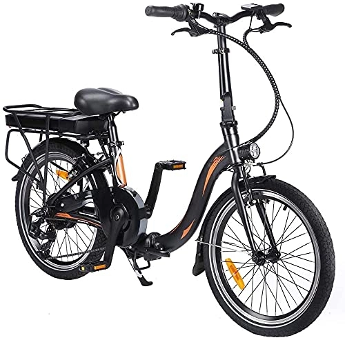 Bicicletas eléctrica : 20" Bicicleta Eléctrica Plegable, 250W Motor | Batería Litio 36V 10, 4Ah | Shimano 7vel | 90km Kilometraje Freno Bicicletas Urbanas Eléctricas para Adultos
