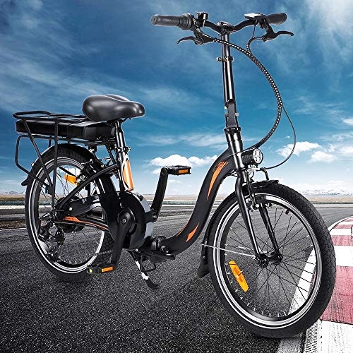 Bicicletas eléctrica : 20F054 Bicicleta Eléctrica Plegables, 250 W Marco plegable de 20 pulgadas Bicicleta eléctrica Engranajes de 7 velocidades con batería de iones de litio de 10 Ah extraíble para viajeros - [EU Direct