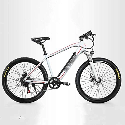 Bicicletas eléctrica : 26 Pulgadas Bicicleta Eléctrica, 48V350W Velocidad Variable Fuera del Camino Bicicletas Horquilla suspensión Pantalla LCD Bike Deportes Aire Libre, Blanco