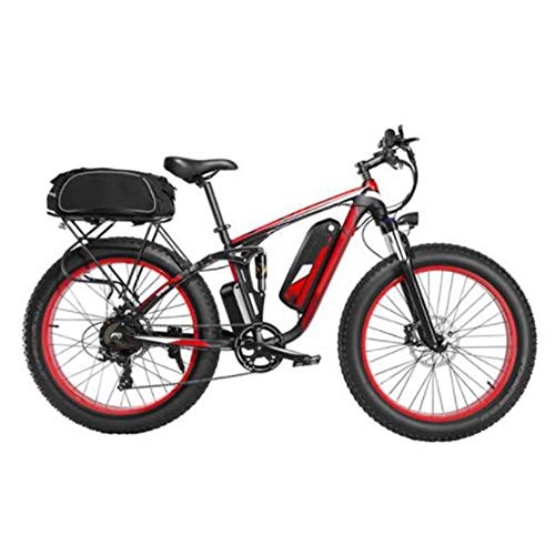 Bicicletas eléctrica : Aleación Aluminio Bicicleta Eléctrica, Neumáticos 26 Pulgadas Freno Disco Doble Bicicletas Pantalla LCD Horquilla amortiguadora Bike Deportes Aire Libre, Rojo