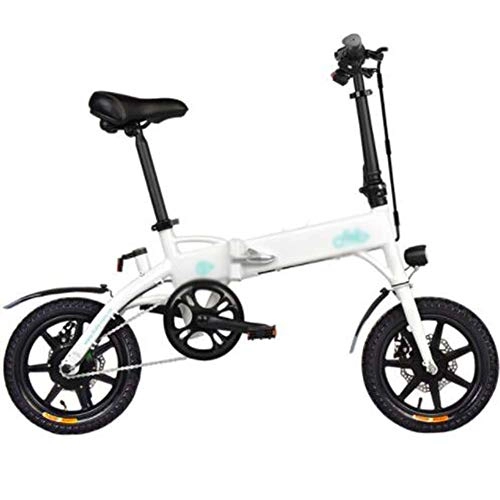 Bicicletas eléctrica : Aleación Aluminio Plegable Bicicleta Eléctrica, Faros LED 250W Bicicletas Adulto Bike Deportes Aire Libre Ciclismo, Blanco