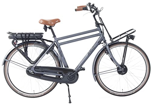 Bicicletas eléctrica : Amigo E-Strong T2 - Bicicleta eléctrica para hombre - Bicicleta eléctrica de 28 pulgadas - Bicicleta para hombre con 3 velocidades - Adecuado a partir de 175 – 180 cm - Gris