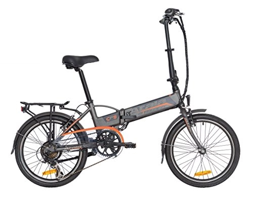 Bicicletas eléctrica : Atala Vélo électrique Pliant e-Folding, 6 Vitesses, Couleur Antracite-Arancione Mat
