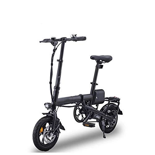 Bicicletas eléctrica : AYHa Bicicleta eléctrica plegable para adultos, frenos de disco doble 12 pulgadas Mini City Commute Ebike 36V Batería extraíble Marco de aleación de aluminio