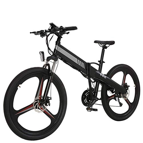 Bicicletas eléctrica : AYHa Montaña Off-Road bicicleta eléctrica, 27 400W velocidad del motor de aluminio de aleación de 26 pulgadas marco de adultos plegable de viaje E-Bici del disco del freno hidráulico 48V batería de l