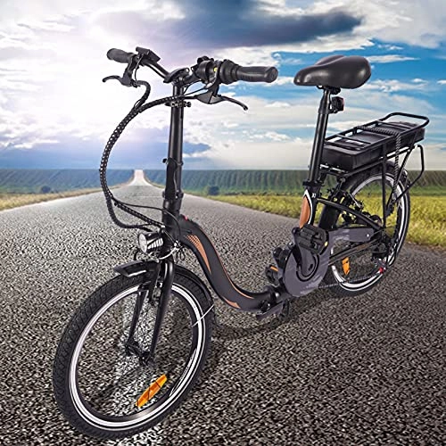Bicicletas eléctrica : Bici electrica 20 Pulgadas Bicicleta Eléctrica Urbana Cuadro Plegable de aleación de Aluminio Batería de 45 a 55 km de autonomía ultralarga Adultos Unisex