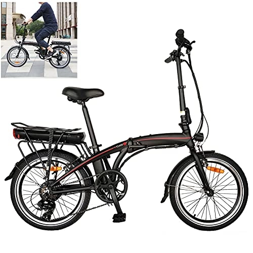 Bicicletas eléctrica : Bici electrica 20 Pulgadas Engranajes de 7 velocidades 250W Batería extraíble de Iones de Litio de 10 Ah Urbana Trekking Bicicleta eléctrica para viajeros