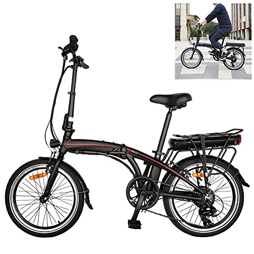 Bicicletas eléctrica : Bici electrica 20 Pulgadas Engranajes de 7 velocidades 3 Modos de conducción Batería extraíble de Iones de Litio de 10 Ah Bicicleta eléctrica Inteligente E-Bike For Commuter