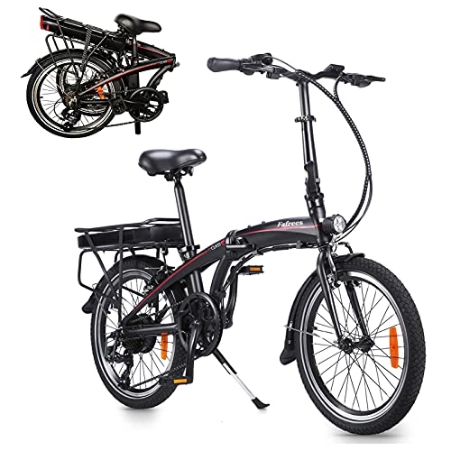 Bicicletas eléctrica : Bici electrica 20 Pulgadas Engranajes de 7 velocidades 3 Modos de conducción Cuadro Plegable de aleación de Aluminio Urbana Trekking E-Bike For Commuter
