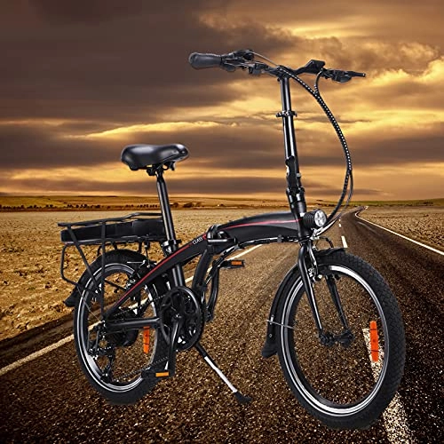 Bicicletas eléctrica : Bici electrica Plegable 20 Pulgadas Engranajes de 7 velocidades 250W Batería extraíble de Iones de Litio de 10 Ah Bicicleta Eléctrica Compañero Fiable para el día a día