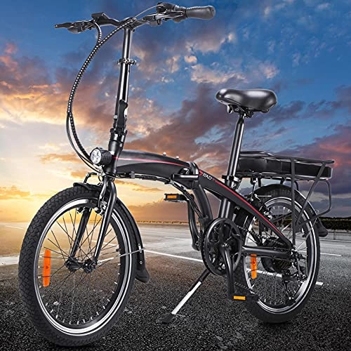 Bicicletas eléctrica : Bici electrica Plegable 20 Pulgadas Engranajes de 7 velocidades 250W Batería extraíble de Iones de Litio de 10 Ah Urbana Trekking E-Bike For Commuter