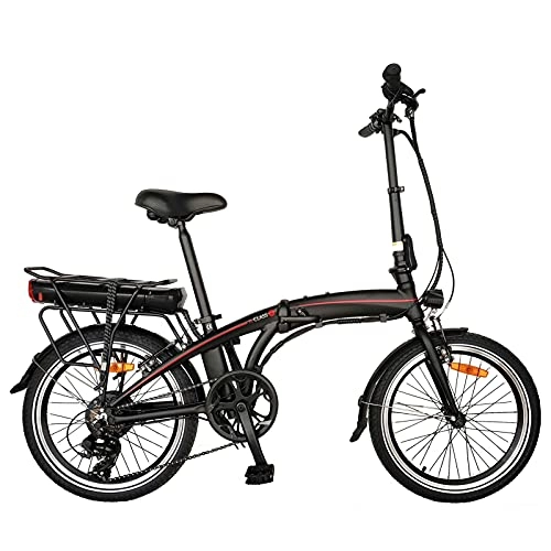 Bicicletas eléctrica : Bici electrica Plegable 20 Pulgadas Engranajes de 7 velocidades 3 Modos de conducción Batería extraíble de Iones de Litio de 10 Ah Adultos Unisex E-Bike For Commuter
