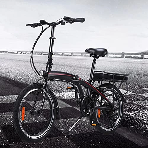 Bicicletas eléctrica : Bici electrica Plegable 20 Pulgadas Engranajes de 7 velocidades 3 Modos de conducción Cuadro Plegable de aleación de Aluminio Urbana Trekking Compañero Fiable para el día a día