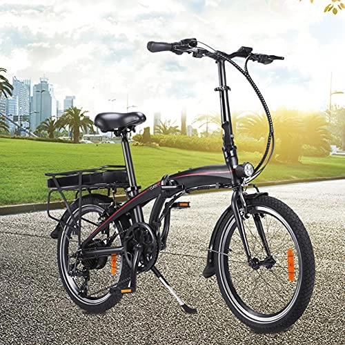 Bicicletas eléctrica : Bici electrica Plegable 20 Pulgadas Engranajes de 7 velocidades Batería de 50 a 55 km de autonomía ultralarga Cuadro Plegable de aleación de Aluminio Bicicleta Eléctrica E-Bike For Commuter