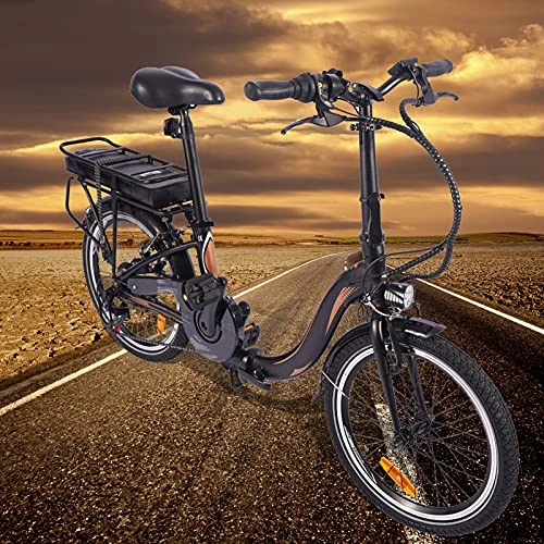 Bicicletas eléctrica : Bici electrica Plegable 250W Motor Sin Escobillas Bicicleta Eléctrica Urbana 7 velocidades Batería de 45 a 55 km de autonomía ultralarga Compañero Fiable para el día a día