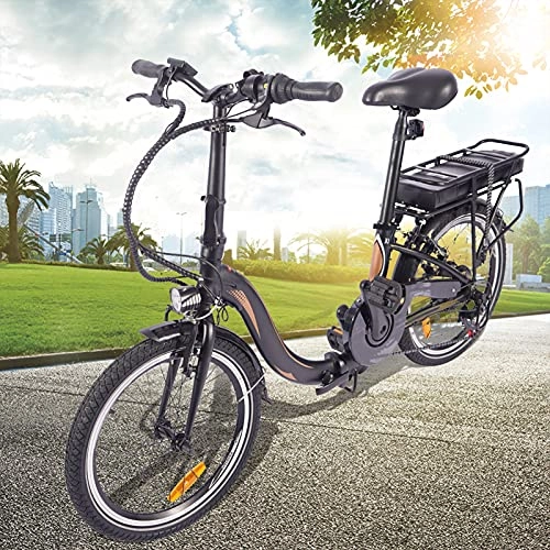 Bicicletas eléctrica : Bici electrica Plegable 250W Motor Sin Escobillas Bicicleta Eléctrica Urbana Cuadro Plegable de aleación de Aluminio Crucero Inteligente Compañero Fiable para el día a día