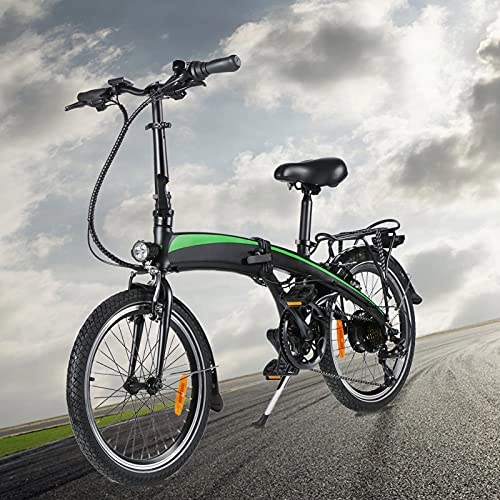 Bicicletas eléctrica : Bici electrica Plegable Cuadro de aleación de Aluminio Plegable Motor Potente de 250W 250W 7 velocidades Batería de Iones de Litio Oculta 7.5AH extraíble