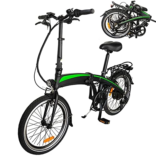 Bicicletas eléctrica : Bici electrica Plegable Marco Plegable 20 Pulgadas 3 Modos de conducción 7 velocidades Autonomía de 35km-40km