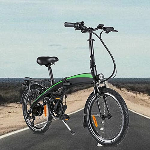 Bicicletas eléctrica : Bici electrica Plegable Marco Plegable 20 Pulgadas 3 Modos de conducción 7 velocidades Batería de Iones de Litio Oculta de 7, 5AH