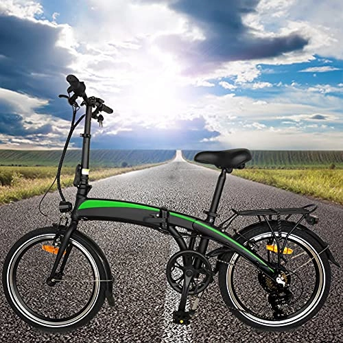 Bicicletas eléctrica : Bici electrica Plegable Marco Plegable Rueda óptima de 20" 250W 7 velocidades Batería de Iones de Litio Oculta 7.5AH extraíble