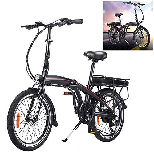 Bicicletas eléctrica : Bici Plegable electrica 20 Pulgadas Engranajes de 7 velocidades 3 Modos de conducción Cuadro Plegable de aleación de Aluminio Adultos Unisex Compañero Fiable para el día a día