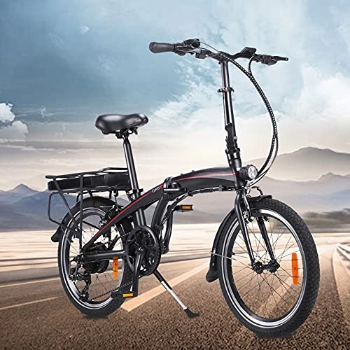 Bicicletas eléctrica : Bici Plegable electrica 20 Pulgadas Engranajes de 7 velocidades Batería de 50 a 55 km de autonomía ultralarga Cuadro Plegable de aleación de Aluminio Bicicleta Eléctrica E-Bike For Commuter