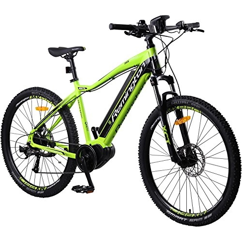 Bicicletas eléctrica : Bicicleta de montaña eléctrica Mxpro de Remington, pedelec, motor central, verde