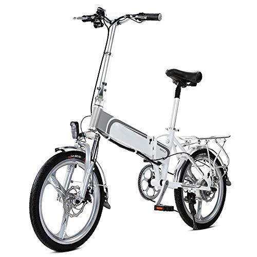 Bicicletas eléctrica : Bicicleta Elctrica, Bicicleta Plegable Cola Blanda de 20 Pulgadas, Motor 36V400W / Batera Litio 10AH / Marco de Aleacin Aluminio / Carga USB para Telfono Mvil / Bicicleta Urbana para Mujer
