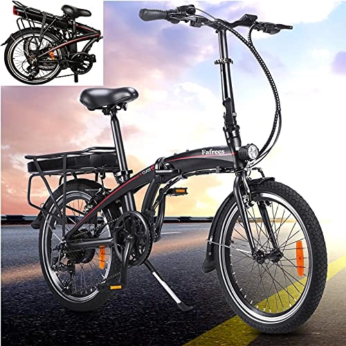 Bicicletas eléctrica : Bicicleta Elctrica De montaña Plegables, Negro Marco de Aluminio Frenos de Disco 3 Modos de Arranque Bicicleta Eléctricas para Adultos / Hombres / Mujeres.