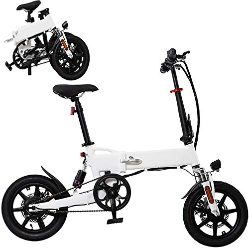 Bicicletas eléctrica : Bicicleta electrica, Bicicletas eléctricas plegables para adultos, aleación de aluminio Bicicletas, 14 "36V 250W Batería de iones de litio extraíble Ebike, 3 modos de trabajo Batería de litio Playa Cr