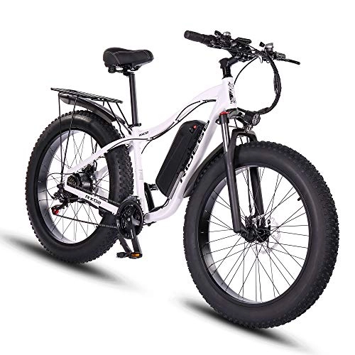 Bicicletas eléctrica : Bicicleta Electrica MTB 26 Pulgadas de citybike y Montaña E-Bike Batería de Litio Extraíble para Adulto Hombre Mujer (Blanco)
