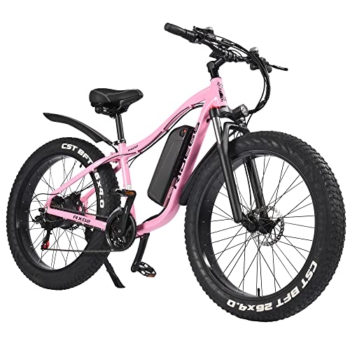 Bicicletas eléctrica : Bicicleta Electrica MTB 26 Pulgadas de citybike y Montaña E-Bike Batería de Litio Extraíble para Adulto Hombre Mujer (Rosado)