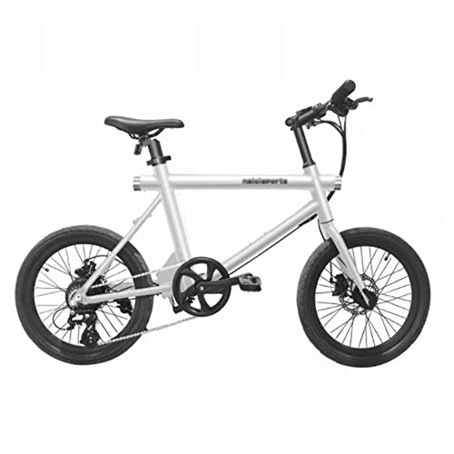 Bicicletas eléctrica : Bicicleta Eléctrica 20 Pulgadas Llantas, Horquilla Aleación Aluminio Bicicletas Freno Disco Doble Adulto Bike Deportes Aire Libre, Blanco