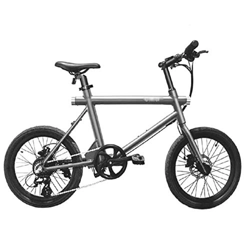 Bicicletas eléctrica : Bicicleta Eléctrica 20 Pulgadas Llantas, Horquilla Aleación Aluminio Bicicletas Freno Disco Doble Adulto Bike Deportes Aire Libre, Gris