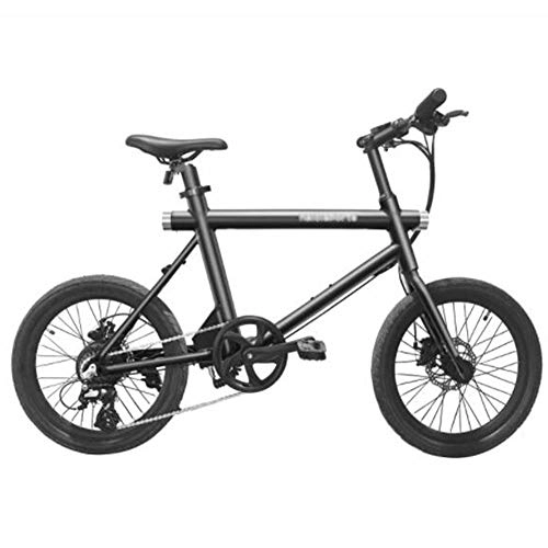 Bicicletas eléctrica : Bicicleta Eléctrica 20 Pulgadas Llantas, Horquilla Aleación Aluminio Bicicletas Freno Disco Doble Adulto Bike Deportes Aire Libre, Negro
