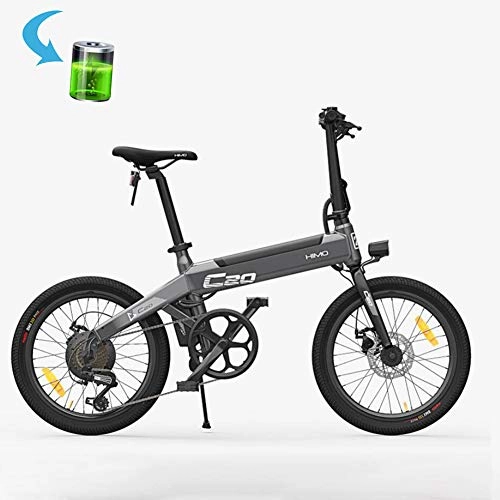 Bicicletas eléctrica : Bicicleta Eléctrica 250 W, 20 Pulgadas Plegable 80KM Range Power Assist Bicicleta Eléctrica Ciclomotor E-Bike, Batería 36V 10Ah, Asiento Ajustable, Bici Electricas Adulto, Gris