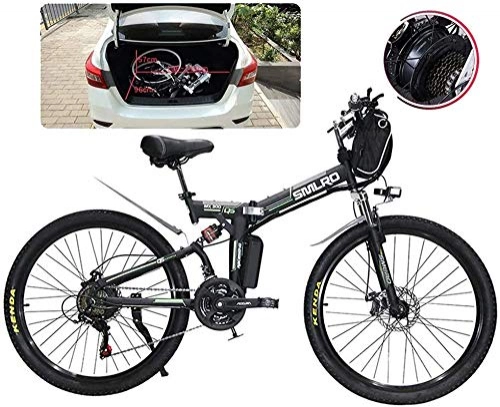 Bicicletas eléctrica : Bicicleta Eléctrica Adultos plegables bicicletas eléctricas comodidad bicicletas híbridas reclinadas / bicicletas de carretera de 26 pulgadas neumáticos Montaña Bicicleta eléctrica de montaña 500W Mot