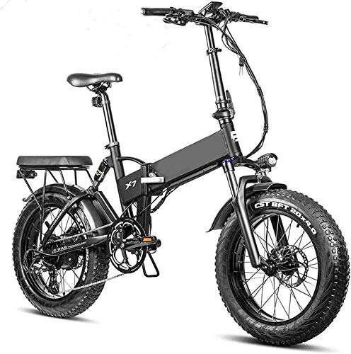 Bicicletas eléctrica : Bicicleta Eléctrica Bicicleta de neumáticos de grasa eléctrica plegable 20 pulgadas * 4.0 Batería de litio extraíble Bici de playa eléctrica profesional 8 veloz Adulto 750W Bicicleta Frenos hidráulico