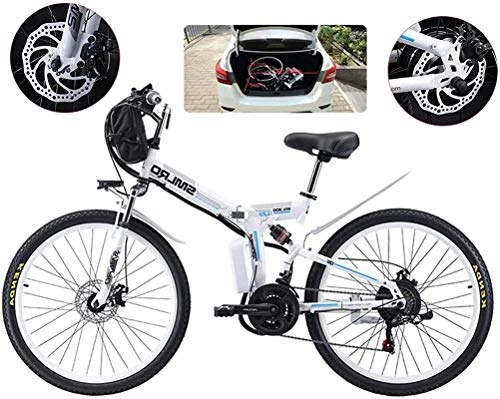 Bicicletas eléctrica : Bicicleta Eléctrica Bicicleta eléctrica plegable de e-bicicleta, bicicletas de nieve de 500 vatios, 21 velocidades 3 Modo Pantalla LCD para adultos Suspensión completa 26 "Ruedas Bicicleta eléctrica p
