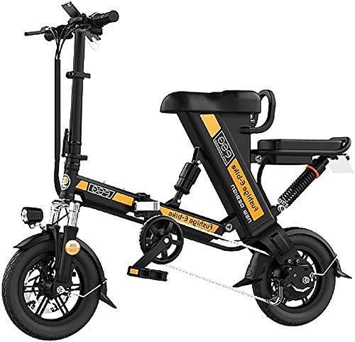 Bicicletas eléctrica : Bicicleta Eléctrica Bicicleta eléctrica plegable para adultos, bicicleta eléctrica de 12 pulgadas / de viaje ebike con motor 240W, batería de litio recargable de 48V 8-20H, 3 modos de trabajo Batería