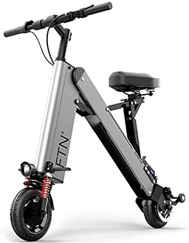 Bicicletas eléctrica : Bicicleta eléctrica, bicicletas eléctricas plegables con 350W 36V 8 pulgadas, modo crucero, bicicleta eléctrica con batería de iones de litio para ciclismo al aire libre y desplazamientos (Color: Silv