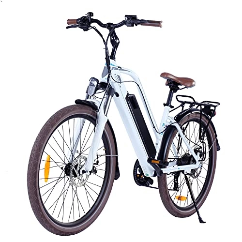 Bicicletas eléctrica : Bicicleta eléctrica ciclomotor eléctrica Festnjght con asistencia de potencia de 26 pulgadas y 250 W, con medidor LCD, batería de 12, 5 AH, rango de 80 km para mujeres, desplazamientos, compras, viajes