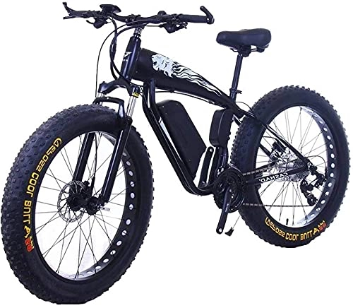 Bicicletas eléctrica : Bicicleta eléctrica con neumáticos gordos de 26 Pulgadas 48V 400W Bicicleta eléctrica para Nieve Bicicleta eléctrica de montaña de 27 velocidades Freno de Disco con batería de Litio (Color: