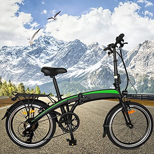 Bicicletas eléctrica : Bicicleta eléctrica Cuadro de aleación de Aluminio Plegable 20 Pulgadas 3 Modos de conducción Commuter E-Bike Batería de Iones de Litio Oculta de 7, 5AH