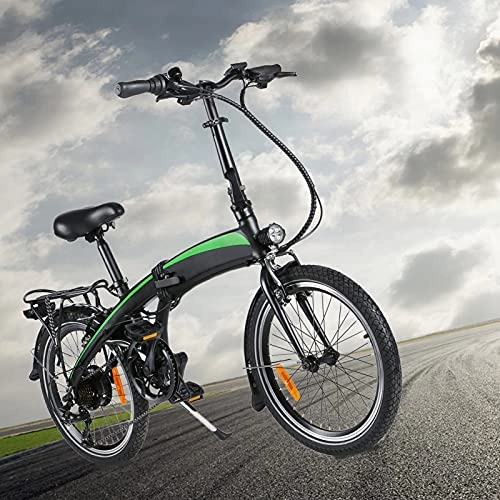Bicicletas eléctrica : Bicicleta eléctrica Cuadro de aleación de Aluminio Plegable Rueda óptima de 20" 250W Commuter E-Bike Batería de Iones de Litio Oculta de 7, 5AH