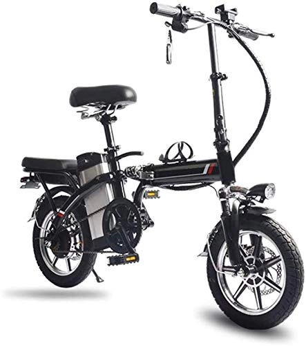 Bicicletas eléctrica : Bicicleta eléctrica de 14 " / Bicicleta eléctrica plegable / Bicicleta de viaje diario con marco de aleación plegable, batería recargable de iones de litio de 48 V Batería de litio Bicicleta de playa p
