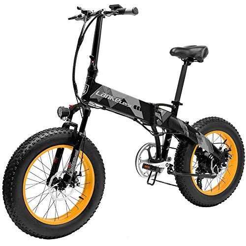 Bicicletas eléctrica : Bicicleta Eléctrica de Montaña Plegable 500W con Ruedas Anchas 20 x 4 Pulgadas Removible Bateria de Litio 48V 10, 4AH Aluminio Bicicleta de Playa Nieve Todo Terreno para Adultos [EU Stock